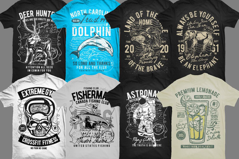 vintage t-shirt graphics - Vintade T-shirt Designs Bundle