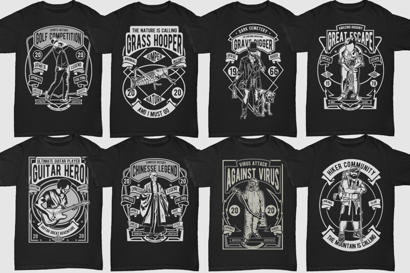 retro t-shirt designs bundle - 250-Retro-T-shirt-Designs-4-Preview-14