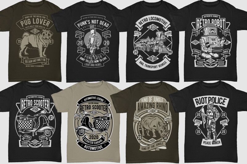 retro t-shirt designs bundle - 250-Retro-T-shirt-Designs-4-Preview-24