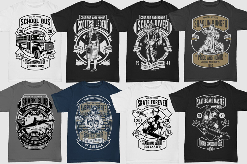 retro t-shirt designs bundle - 250-Retro-T-shirt-Designs-4-Preview-26