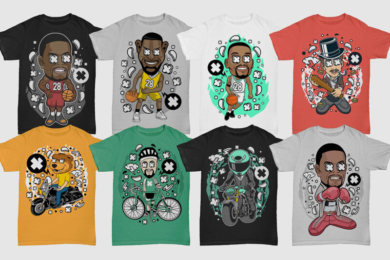 cartoon vector t-shirt designs - Cartoon Vector Part 7 Preview 02