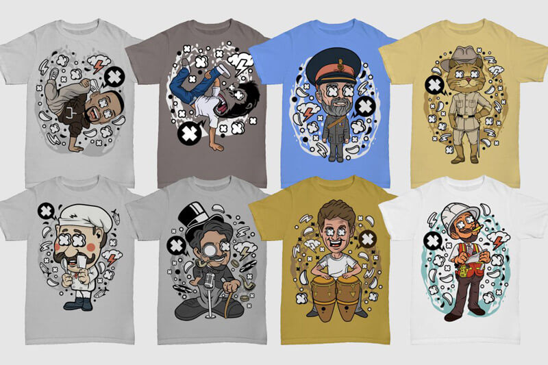 cartoon vector t-shirt designs - Cartoon Vector Part 7 Preview 03