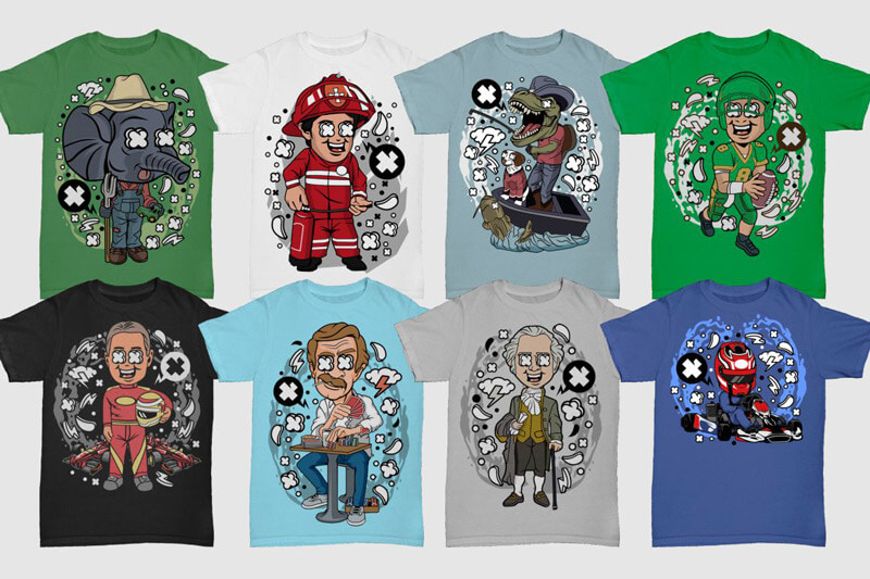 cartoon vector t-shirt designs - Cartoon Vector Part 7 Preview 05