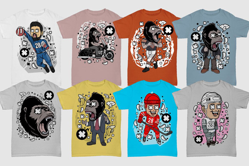 cartoon vector t-shirt designs - Cartoon Vector Part 7 Preview 06