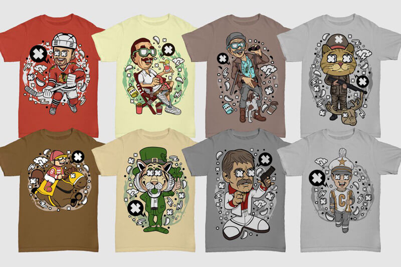 cartoon vector t-shirt designs - Cartoon Vector Part 7 Preview 07