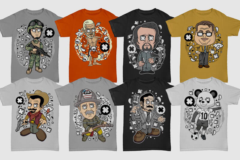 cartoon vector t-shirt designs - Cartoon Vector Part 7 Preview 08