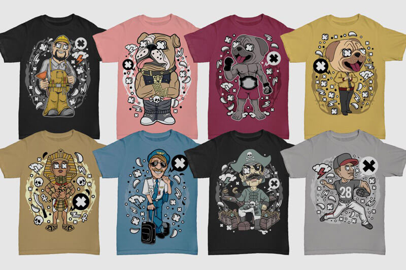 cartoon vector t-shirt designs - Cartoon Vector Part 7 Preview 09