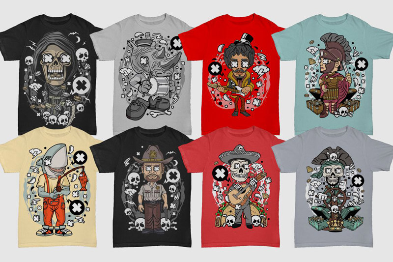 cartoon vector t-shirt designs - Cartoon Vector Part 7 Preview 10