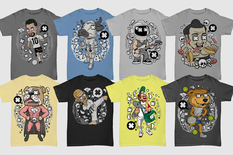 cartoon vector t-shirt designs - Cartoon Vector Part 7 Preview 11