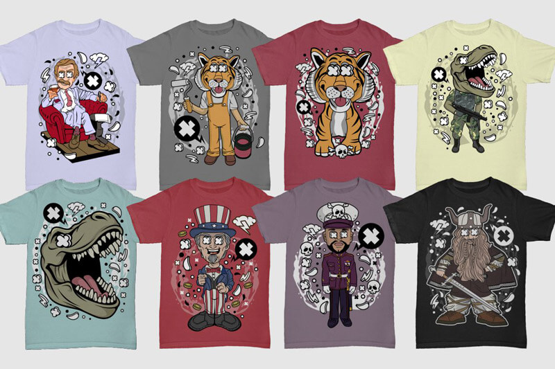 cartoon vector t-shirt designs - Cartoon Vector Part 7 Preview 12