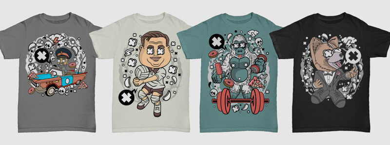 cartoon vector t-shirt designs - Cartoon Vector Part 7 Preview 13